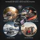 Full View Car Dashcam Wireless System 360 Car DVR WiFi 4 Channel Dash Cam Video Recorder Camera for Cars, Front and Rear Inside with Infrared Lamps Night Vision (64G)