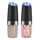 2Pcs Electric Salt and Pepper Grinder Set - Electric Pepper Grinder Automatic Salt and Pepper Grinder Set Electric Salt and Pepper Shakers - Gravity Electric Salt and Pepper Grinder Set Salt Grinder