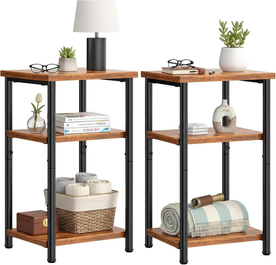 DUMOS End Tables Set of 2, Small Side Table, Nightstand for Small Spaces, 2 Pack