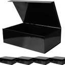 Aimyoo 5 Pack Black Collapsible Gift Box with Magnetic Closure Lids & Rope for Easy Opening 13.8x9x4.3, Bridesmaid Groomsman Proposal Boxes, Rectangle Storage Present Boxes