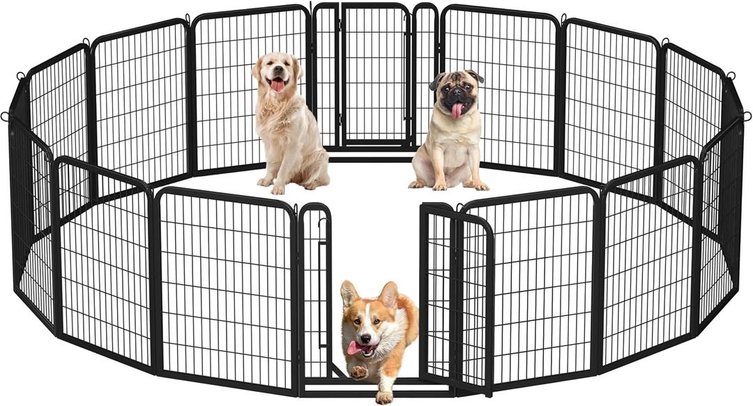 Yaheetech Dog Playpen Outdoor, 32 inch 16 Panels Dog Pen Indoor Heavy Duty Puppy Exercise Pen Metal Pet Fence for RV Camping/Yard/Garden Yaheetech Dog Playpen Outdoor, 32 inch 16 Panels Dog Pen Indoor Heavy Duty Puppy Exercise Pen Metal Pet Fence for RV Camping/Yard/Garden