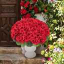 2 x 5 Pcs Faux Geranium Flowers Outdoor Decor for Planters Window