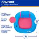 SwimWays Spring Float Premium SunSeat Pool Chairs, Inflatable Pool Floats Adult with Fast Inflation for Ages 15 & Up, One Size