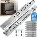 OURSHOM 22 Inch Soft Close Drawer Slides 4 Pairs (8pcs) Heavy Duty Full Extension Ball Bearing, Side Mount Drawer Rails, Drawer Slide Glides for Dresser, Cabinet, Kitchen - Draw Slides 150LB Capacity