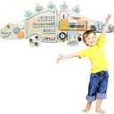 JWPEHOE Activity Wall Busy Board, Montessori Educational Toys, Toddler Learning Activity Center, Sensory Wall Panel for Kids, Daycare, Nursery, Classroom