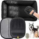 BABORUI Pet Hair Removal Glove - 2 Pack Five Finger Electrostatic Gloves Pet Hair, Remover Glove Lint Rolls into Strips, Dog and Cat Hair Removal Tool for Furniture, Car, Couch, Carpet, Clothes