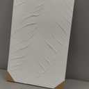 Art Hand-Painted Modern Minimalist Abstract Art Featuring White Leaf Texture - Oil Painting for Home Office Corridor Wall Decoration. 36x24 inches (Yi123)