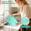 Baby Silicone Mat, 2 Pack Improved Suction Cups and 4 Stretchable Straps Silicone Baby Placemats for Toddlers, Keeps Babies Essentials Off The Floor, Green