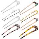 3 x 8pcs French Hair Pins for Women U Shaped French Twist Hair Pin Colourful U Vintage Fork Hairs Pin for Buns Women Girls Hairstyle Accessories for Girls