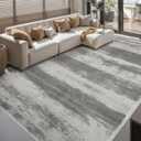Simple Modern Vintage, Area Rug Machine Washable, Soft Floor Carpet Non Slip Non for Living Room Bedroom Home Decor Aesthetic (gray/6x9) (Grey)