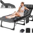 LILYPELLE Lounge Chair with Mattress, Heavy Duty Outside Lounge Chair Outdoor Portable Folding Lounge Chairs Sleeping Cots Bed for Camping, Pool, Beach, Patio