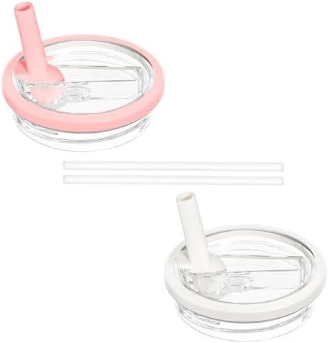 1 Pcs 40 oz Tumbler Flip Straw Lid Replacement Fit for Stanley Quencher, Spill Proof Splash Resistant Tumbler Lids Compatible with Stanley Cup, Reusable Tumbler Cover for Stanley Cup (White)