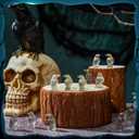 100 Pcs Halloween Miniature Crows Decor Luminous Mini Resin Crows Figurines Glow in The Dark Raven Decor Small Resin Animals Figures for Halloween Spooky Micro Landscape Party Table