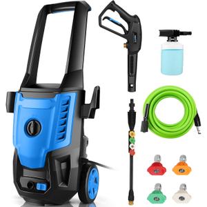 Electric Pressure Washer 5000 PSI 4.0GPM Portable Power Washer with 4 QC Nozzles, 500ML Foam Cannon for Cars/Fences/Driveways/Home/Patios Cleaning, Blue