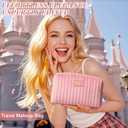 Monogrammed Make Up Bags for Women,Personalized Cosmetic Bags Women,Small Quilted Makeup Pouch,Cute Makeup Bag Travel,Birthday Gifts for Teen Girl (Pink Y)
