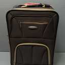 Rockland Fashion Softside Upright Luggage Set, Expandable, Lightweight, Telescopic Handle, Wheel, Brown, (14/19)