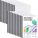 42 Pack Report Covers, COIDEA Report Covers with Sliding Bar, Presentation Folders for A4 and Letter Size Paper, Clear Report Covers Binder Bulk for School Business, 70 Sheet Capacity