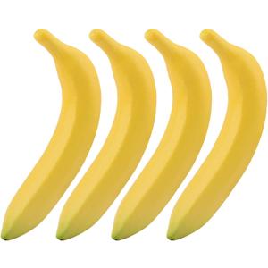 HONUTIGE Artificial Bananas Fake Banana Lifelike Simulation Yellow Bananas Fake Fruit Faux Fruit Props Home House Kitchen Decoration(4Pcs)