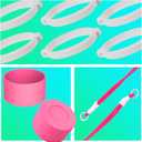 2 x 4Pcs Cup Accessories Set for Stanley, Including 1 PCS Mushroom Straw Topper Cover, 1PCS Straw Bow Decorate, 1 PCS Handle Strap, 1 Pcs Silicone Stanley Cup Boot for Stanley Cup 40/30 oz