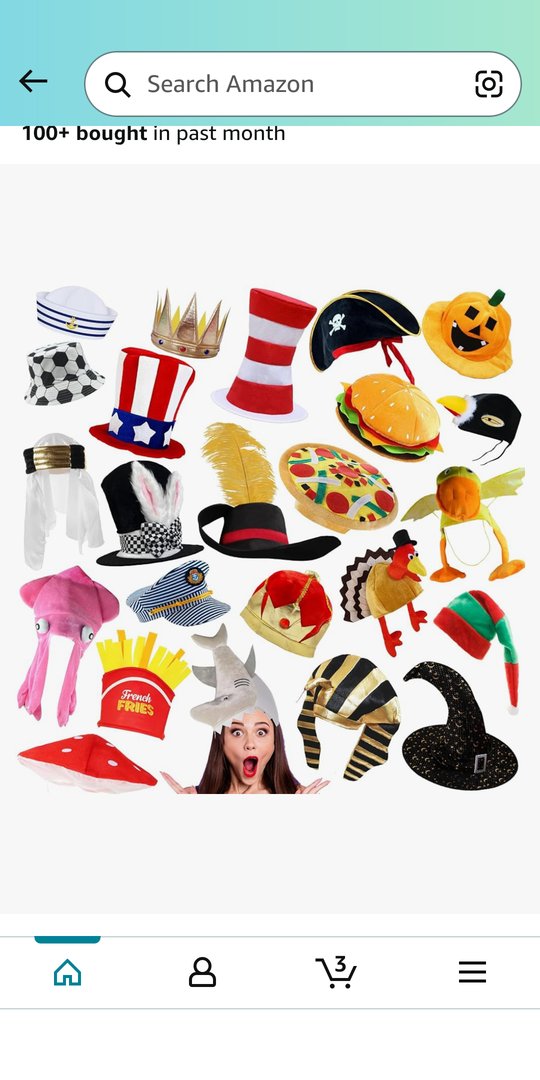Bulk Premium Funny Hats, 24 Assorted Dress Up Costume Hat, Crazy Party Hats, Novelty Party Hats, Costume Hats for Adults, Teens, Photo Booth Prop for Graduation, Wedding, Birthday, Bachelorette, etc