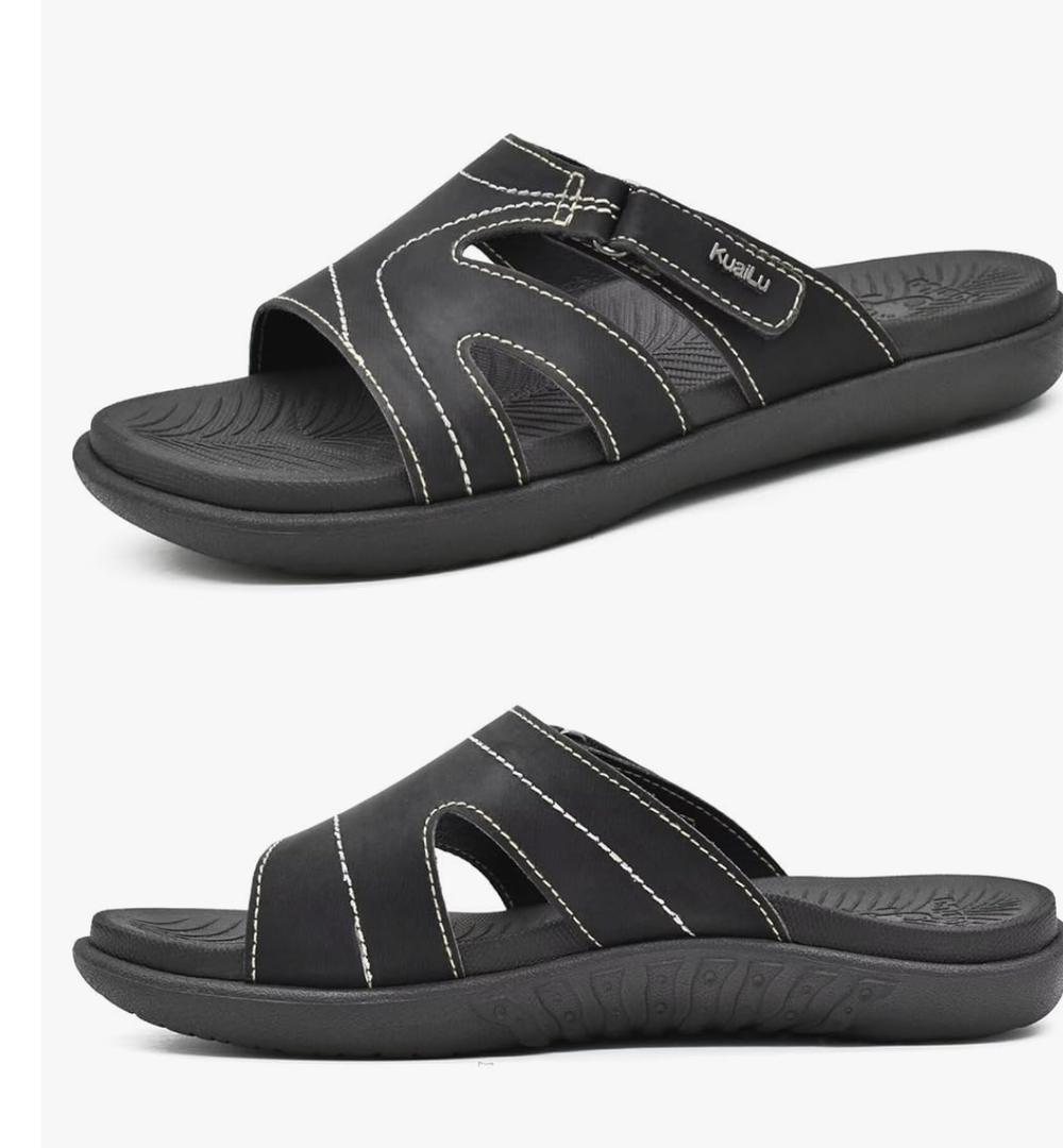 KuaiLu Womens Fashion Orthotic Slides Ladies Lightweight Athletic Yoga Mat Sandals Slip On Thick Cushion Slippers Sandals With Comfortable Plantar Fasciitis Arch Support 10