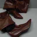 VIUGJNEX Knee High Boots Women Fold Over Boots Pointed Toe Stiletto Heel Long Shark Tall Boots with Zipper Size 10