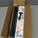 YaFex Heavy Duty Curtain Rods 32-150 Inch, 1 Inch Adjustable Black Curtain Rod for Windows, Extra Long Window Treatment Rods with Aluminium Finials, Easy Installation