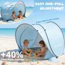 Elegear Pop Up Baby Beach Tent with Mini Canopy, CumbreX UPF 50+ UV Protection Baby Tent Sun Shelter, 1S Setup Portable Baby Beach Essentials Shade for Infant Toddler Outdoor Indoor Play - Blue, Large