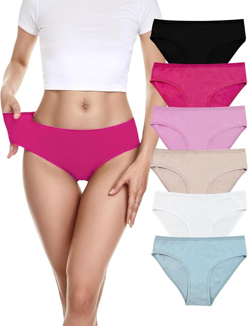 Cotton Underwear for Women  Soft, Breathable, Full Coverage Panties, Tag-Free Comfortable Briefs, Multi-Pack (Medium)