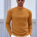 Runcati Mens Mock Turtleneck Sweater Slim Fit Casual Ribbed Knitted Pullover Fall Winter Basic Warm Sweaters