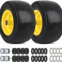 GICOOL 11x6.00-5 Flat Free Zero Turn Mower Tire and Wheel, 11x6-5nhs Riding Mowers Lawn Tire and Wheel with 3/4" Bearing, 5.8" -8" Centered Hub, 2 Pack