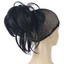 Lydell Adjustable Messy Style Ponytail Hair Extension Synthetic Hairpiece with Jaw Claw (Natural Black)