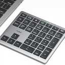 Nulea Wireless Number Pad Bluetooth 5.0 & 2.4G Portable Numeric Keyboard, USB-C Rechargeable, 34-Keys Bluetooth Keyboard for Data Entry, Compatible for Laptop, Mac, iMac, Tablet, PC Desktop