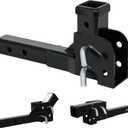 Fullwatt Folding 2" Trailer Hitch Adapter, Hitch Extender 2 Inch with 16.3'' Length, 500LB Extension Compatible