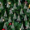 12 Pcs Clear Glass Christmas Tree Ornaments Crystal Mini Spun Glass Blown Hanging Decorative for Christmas Tree House Party Holiday Decorations