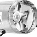 VIVOSUN 6 Inch Inline Duct Fan 240 CFM, HVAC Exhaust Ventilation Fan with Low Noise for Basements, Bathrooms, Kitchens and Attics, Silver