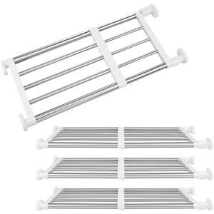 Geetery 4 Pcs Tension Shelf Rod Expandable Closet Storage, 23.62–39.37 Inch