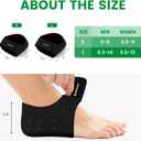 Plantar Fasciitis Gel Heel Protectors - Bukihome Heel Cups for Women Men Heels Spur Pain Relief - Heel Inserts Pads for Achilles Tendinitis Dry Cracked Heel Support Cushion,Men 5-8|Women 4.5-9, Black