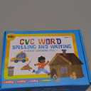 154 PCS Wooden CVC Word Spelling Game, Short Vowel Spelling Flashcards Sight Words Flash Cards Montessori Early Educational Toys for Preschool Kindergarten (5 Dry Erase Marker Included)