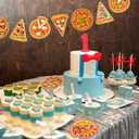 80 Pcs Pizza Party Decorations Cutouts with Glue Point Dots DIY Bulletin Board Cutouts 10 Designs Paper Pizza Cut Outs for Birthday Food Restaurant Themed Party Supplies