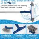Pool Cleaning Kit, 14.5'' Pool Brush Head & Ultra Fine Mesh Pool Skimmer Net with Pole, Aluminum Frame Pool Net Skimmer & Pool Brush with Pole,Pool Net & Pool Brushes for Cleaning Pool Walls with Pole