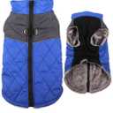 JoyDaog Warm Fleece Dog Coats for Medium Dogs,D-Rings Waterproof Puppy Jacket for Cold Winter,Blue (3XL)