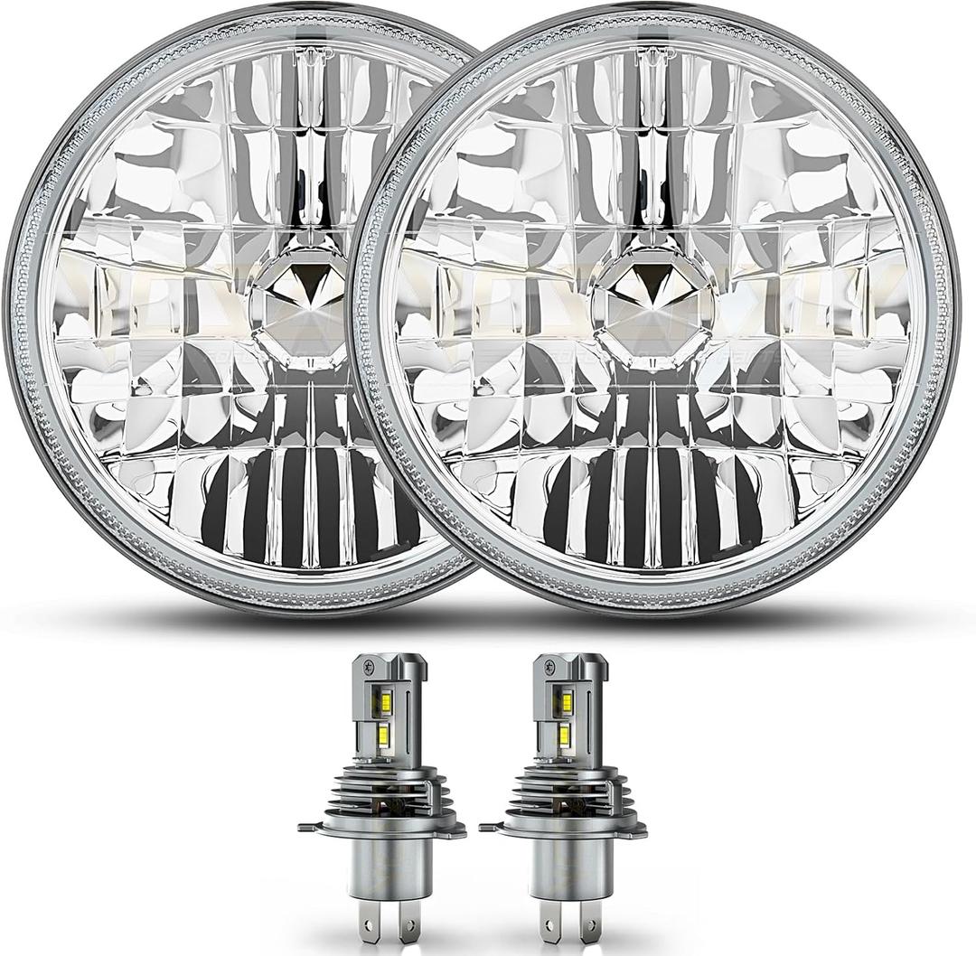 VCSZKXLY 2025 New 7 Inch Led Headlights Compatible for 1967 1968 1969 1970 1971 1972 1973 1974 1975 1976 1977 1978 1979 1980 1981 Chevy Camaro Headlights High Low Beam, DOT Approved H6024, Pack of 2