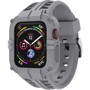T-ENGINE Rugged Watch band Compatible with Apple Watch Series 9 Band for 41mm 40mm 38mm SE 9/8/7/6/5/4/3 for Men Women (41mm/40mm/38mm, Gray)