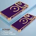 OOK Magnetic Case for iPhone 17 Pro 6.3 Inch [Wireless Charging Compatible] Soft TPU Heart Design Phone Cover with Screen Protector Shockproof Protection Slim Case for Women - Purple (Purple (NO Strap))