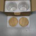 2 Pack Glass Qtip Holder Dispenser Set - Apothecary Jars with Lids - Vanity Makeup Organizer and Bathroom Canister Storage Organizer for Cotton Ball, Swab, Round Pads,Floss, Clear