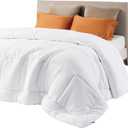 Bedsure Comforter Duvet Insert - Quilted Comforters Queen Plus Size, All Season Duvet, GentleSoft Down Alternative Bedding Blanket, with 8 Tabs, Gifts for Women/Men,White,Queen Plus 90 x 90 Inches