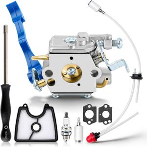 MOTOALL 590460102 Carburetor for Husq 125B Husqvarna125BX 125BVX Leaf Blower Trimmer for Zama C1Q-W37 Carb 545 08 18-11 581798001 545081811 545112101 with Air Filter Fuel Line Kit Snowblower
