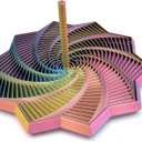 Expanded Sensory Fidget Star with Handle  Visually Captivating and Satisfyingly Noisy! (Red - Yellow - Blue, Large)