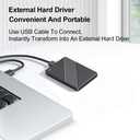 Docooler External Hard Drive, USB 3.0 Portable Solid State Hard Drive with Stable 5Gbps, 80G/160G/500G/1T/2T Portable External Hard Drive, 2.5'' Metal Hard Drive for Notebook PC Laptop (Colorful